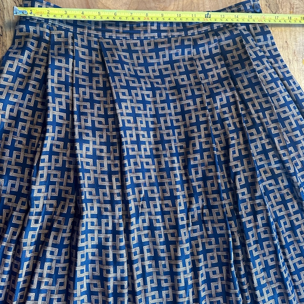 Vintage Pendleton Sophisticates Midi Skirt Sz L Rayon Geometric Lattice Y2K Prep - Picture 8 of 10